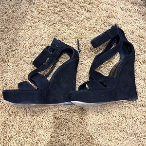 Tania Spinelli strappy suede platform sandals